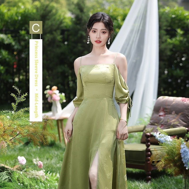 Green National Style Bridesmaid Dress – Omziig